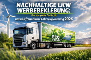 Nachhaltige LKW Werbebeklebung