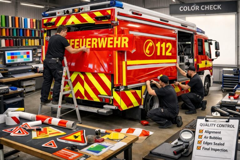 Beklebung von Feuerwehrfahrzeugen
