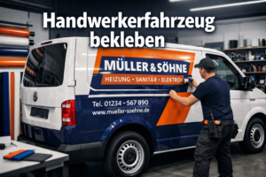 Handwerkerfahrzeug bekleben